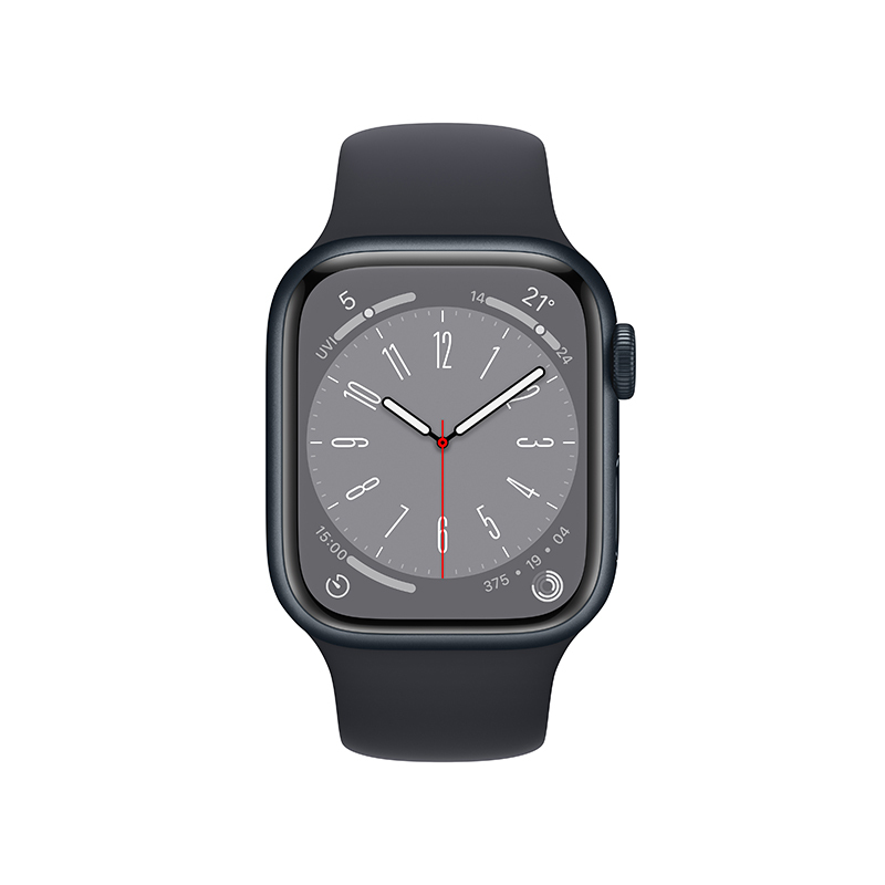 Apple Watch Series 8 智能手表 (GPS+蜂窝版) 41mm 午夜色铝金属表壳 运动型表带