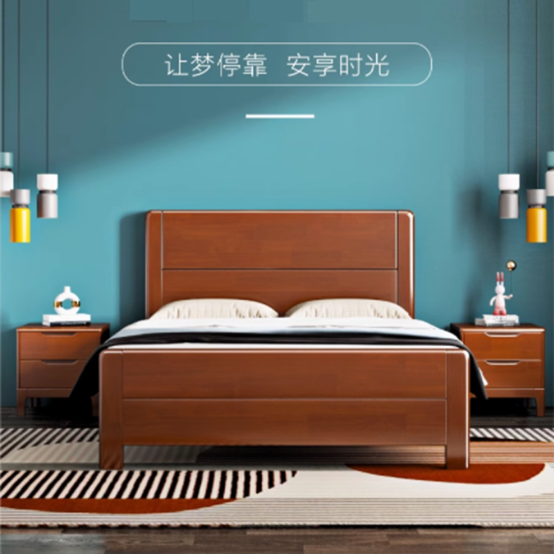 悦雅阁 单人床 胡桃色 1200*2000 张高清大图