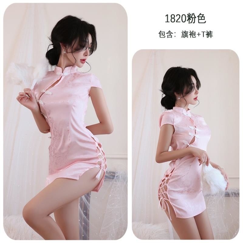 长夜漫漫情趣内衣复古提花性感古典旗袍诱惑制服睡衣激情套装1820zp高清大图