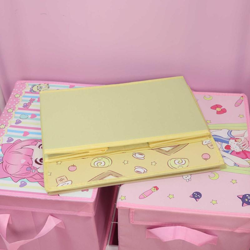 少女心卡通收纳箱可折叠玩具衣服书本宿舍家用布艺大小容量储物箱 玉桂狗 32*24*19CM[中号]