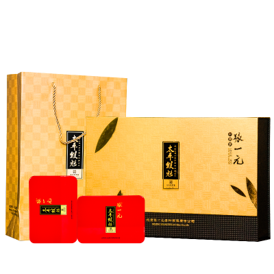 张一元绿茶茶叶 太平猴魁茶礼盒100g 当即采摘 鲜嫩爽口 金色礼盒