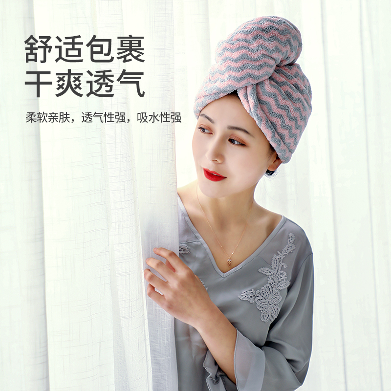 浴帽可爱韩国毛巾帽加厚干发帽女吸水速干包头巾擦头发的 三维工匠 [升级加厚]紫色高清大图