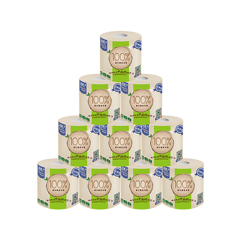 洁柔低白度卫生纸(自然木有芯)135g*12