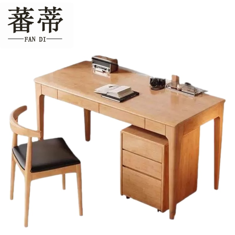 蕃蒂书桌140cm+椅子(含矮柜)套高清大图