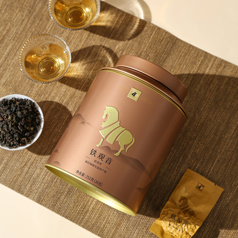 八马茶业乌龙茶金马罐 安溪铁观音浓香型一级252g 罐装茶叶自己喝高清大图