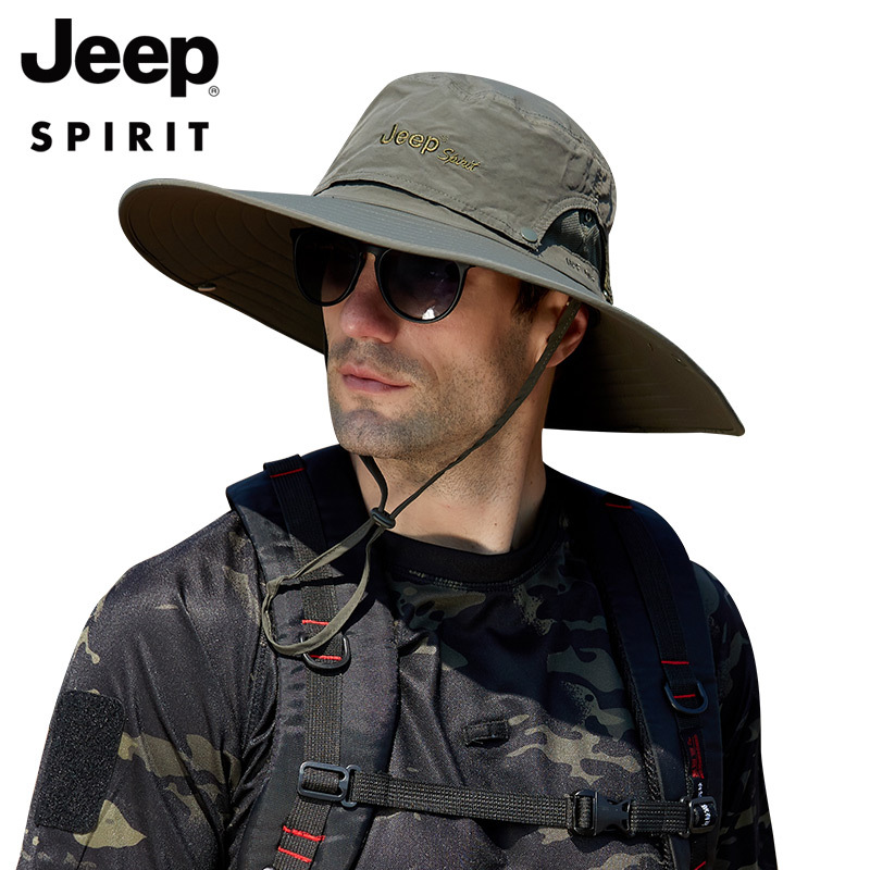 jeepspirit吉普帽子专柜正品帽子男大帽檐遮阳帽户外运动休闲渔夫帽