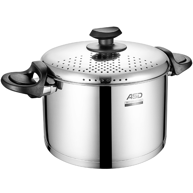 爱仕达汤锅304不锈钢22cm滤水炖锅煲煮面锅大容量ts22h3wg电磁炉明火