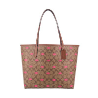 蔻驰 COACH 奢侈品 女士大号浅棕色PVC手提单肩托特包大容量520送女友 C3247 IMSIU