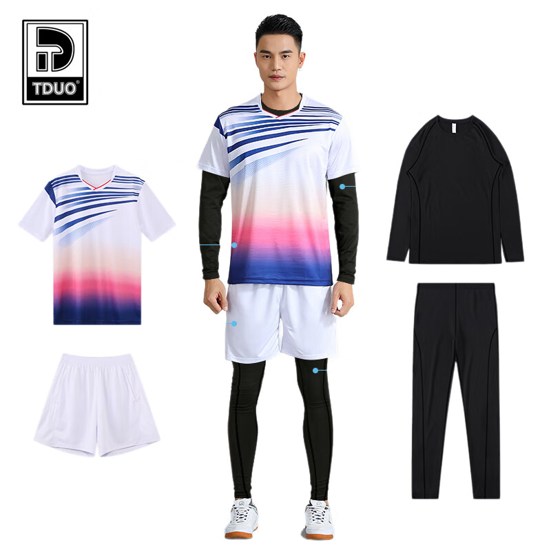 Tduo乒乓羽毛球服 M1 套 白 XL
