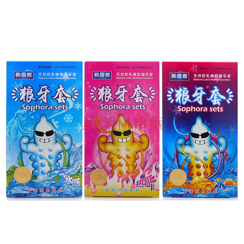 斯香妮狼牙套棒12只装冰感安全套大颗粒润滑超薄款男用安全避孕组合套装凉感阴茎套女性用计生器械夫妻房事性生活成人情趣性用品高清大图