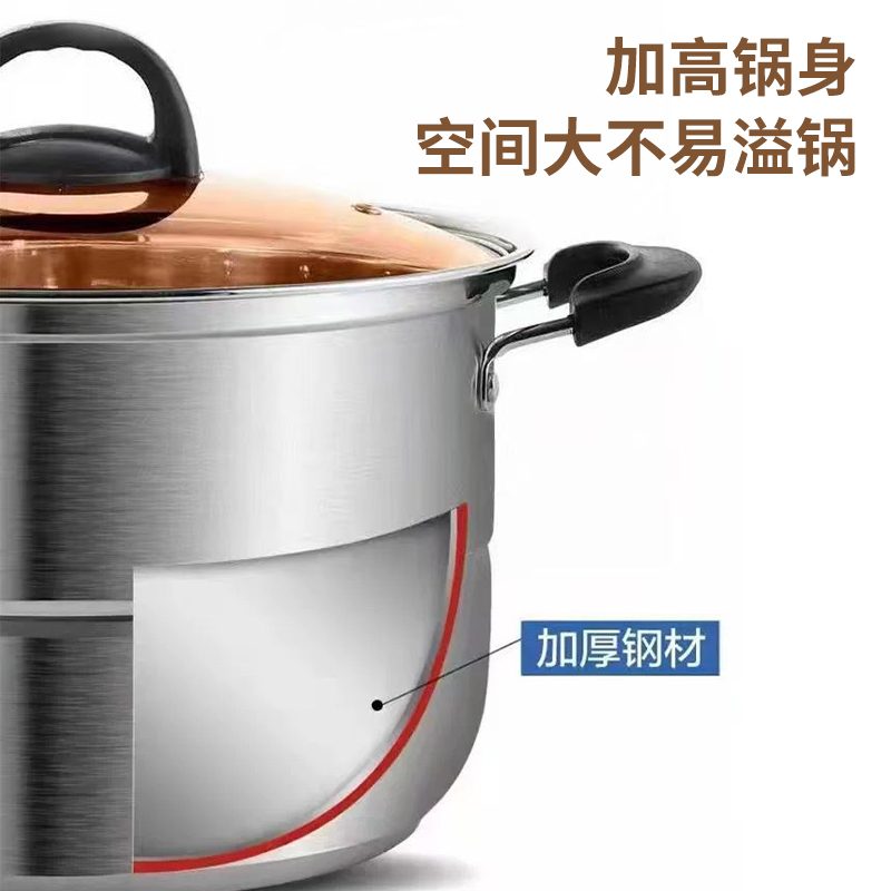 栢士德 BYSTON 不锈钢蒸煮锅 BST-084 28CM高清大图