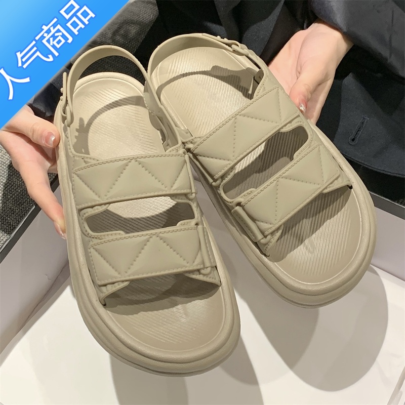 SUNTEK新款百搭休闲防滑平底户外沙滩鞋夏季时尚简约度假网红罗马凉鞋防高清大图