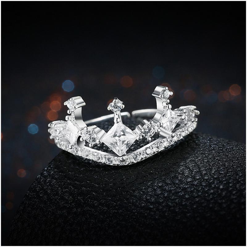R100 Lady Silver Rings 戒指女925纯银简约日韩潮人开口单戒指环送女朋友七夕情人节礼物