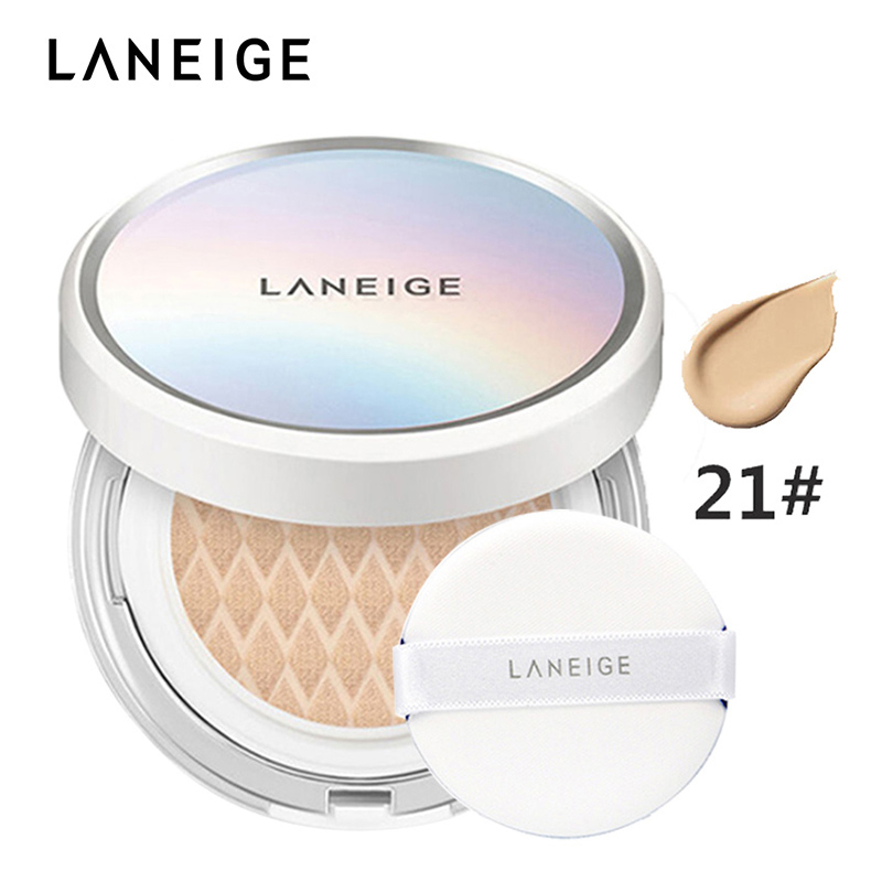 兰芝(LANEIGE)补水保湿 水凝臻白净透水乳护肤品系列 小白光气垫#21自然色