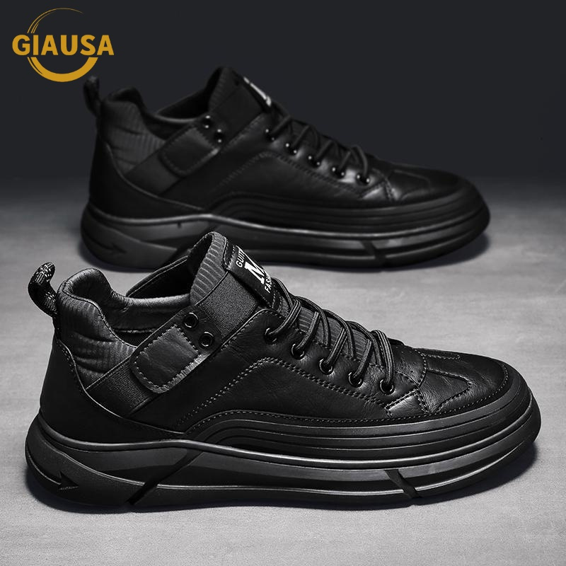 giausa轻奢品牌小皮鞋男鞋2021秋季新款时尚潮鞋男士板鞋男韩版软底