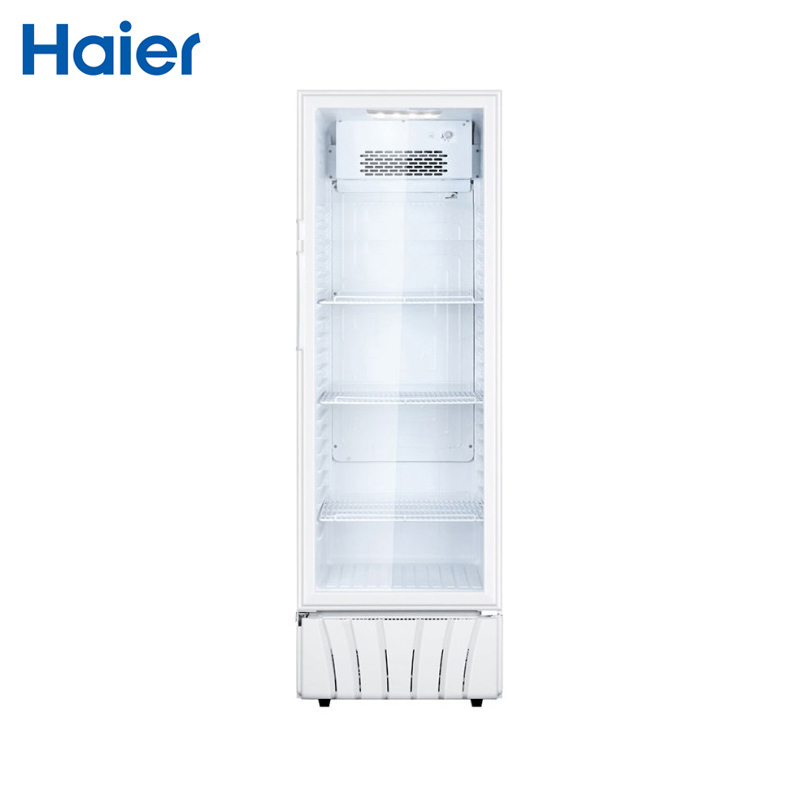 Haier/海尔 390升 商用展示柜 立式冰柜 玻璃门透明陈列柜单门冷藏饮料柜冷柜立式展示柜保鲜柜侧开门 SC-412