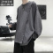 SUNTEK山本风oversize长袖t恤男下摆不规则白t桖禁欲系男装体恤打底衫T恤