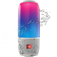 JBL PULSE3 音乐脉动三代 便携式蓝牙音箱 炫彩小音箱+低音炮 桌面音响 可免提通话 防水 珍珠白 脉动3脉动4