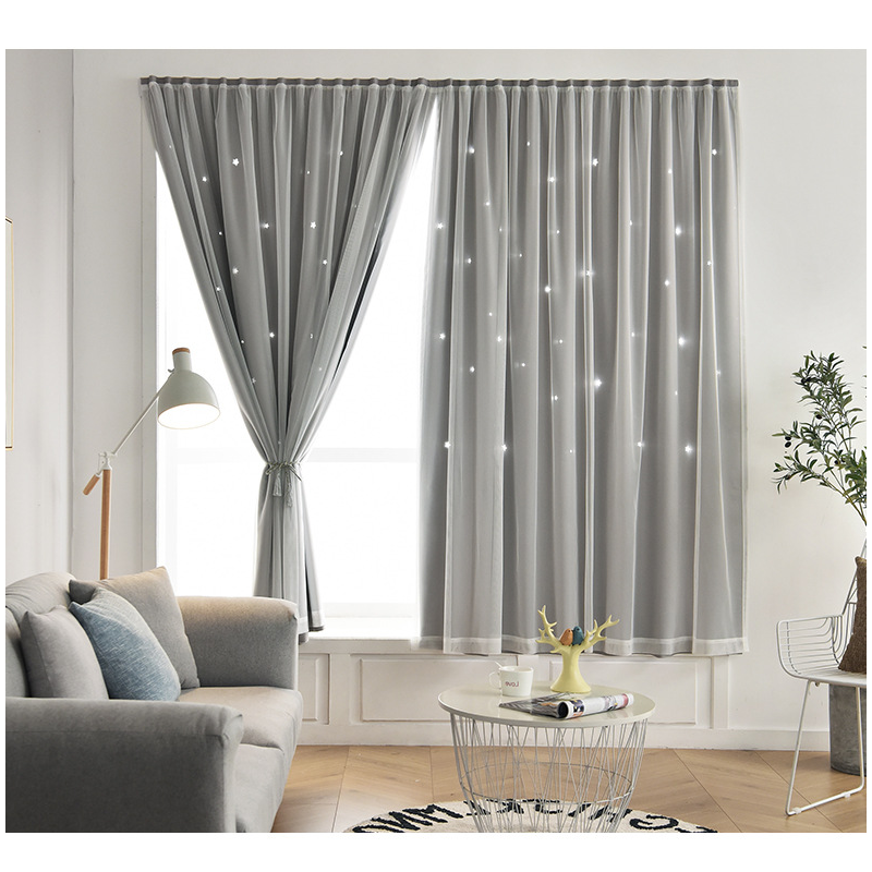 京城派 免打孔窗帘布魔术贴安装2020新款卧室粘贴式挂环式窗帘全遮光简易自粘网红款挂式窗帘 魔术贴带纱-果绿色 宽1.0米x高1.2米一片