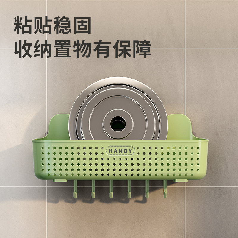 桑代厨房置物架免打孔壁挂家用调料品多功能收纳架洗碗擦储物架子用品