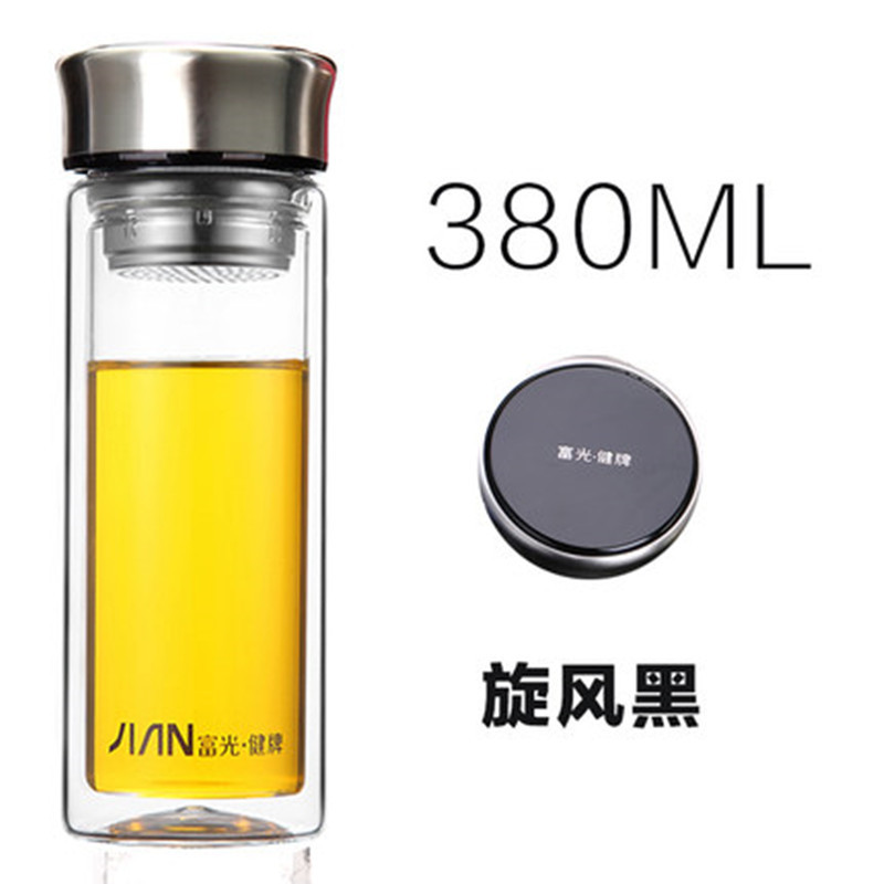 富光双层玻璃杯水杯男女耐热带盖杯子过滤茶杯