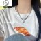 JiMi 爱心锆石项链女ins小众设计款缠绕链条甜酷风锁骨链