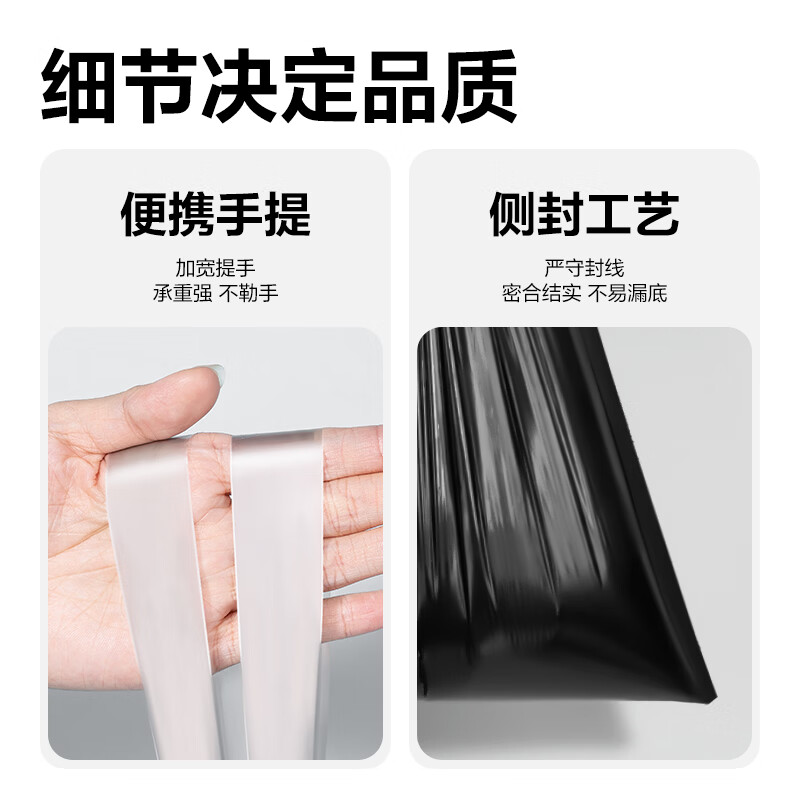 得力(deli)抽绳垃圾袋灰色45*50cm90只单面1丝免撕家用办公室加厚垃圾袋分类 LQ522高清大图