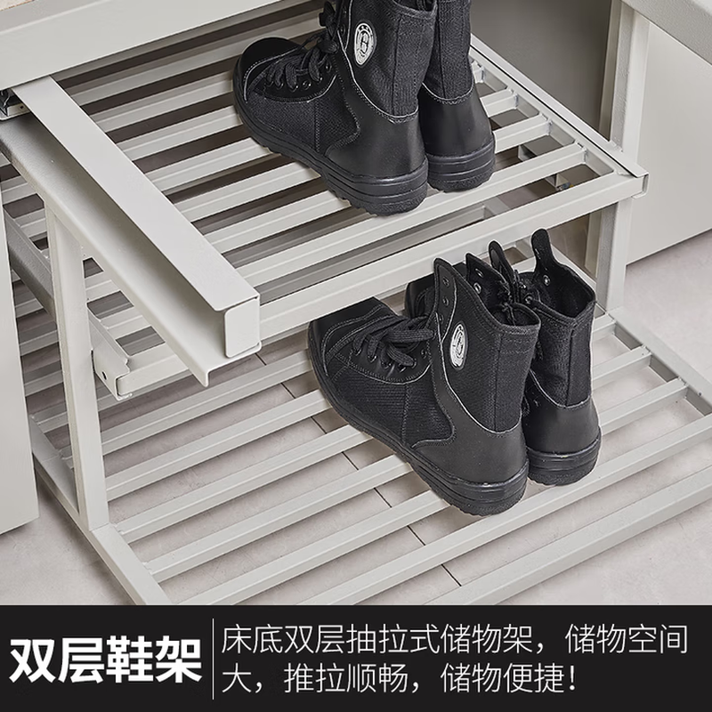 信京14款营具双层床铁架床高低床钢制铁艺床特加厚款国标款高清大图