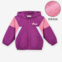 铅笔俱乐部童装2023秋冬新款女童外套儿童加绒上衣中小童厚款风衣 110cm 紫红