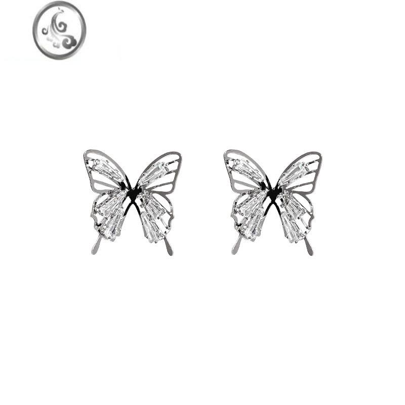 JiMi好灵动!yyds金属镂空蝴蝶耳钉女小众设计感高级耳环个性时尚耳饰图片