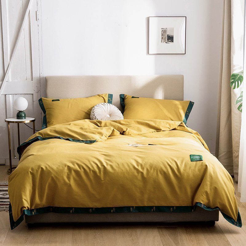 美帮汇款四件套全棉全棉床单布料面料床上用品少女心双人被单简约高清大图