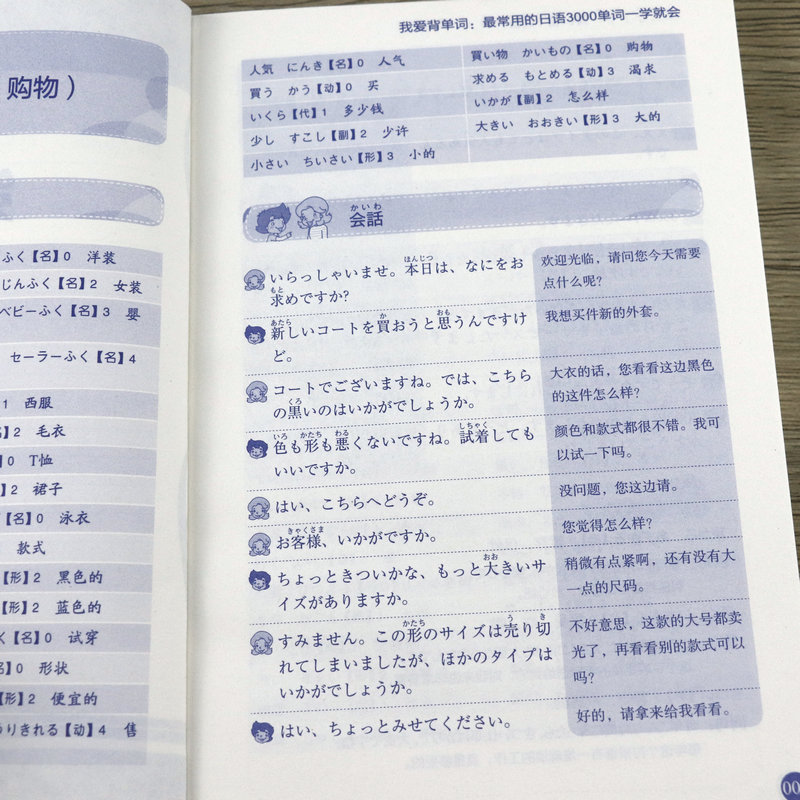 [正版]常用的日语3000单词一学就会日语单词阅读书这本就够新编手册日语单词分类联想记忆超好用小小日语50音图书籍高清大图