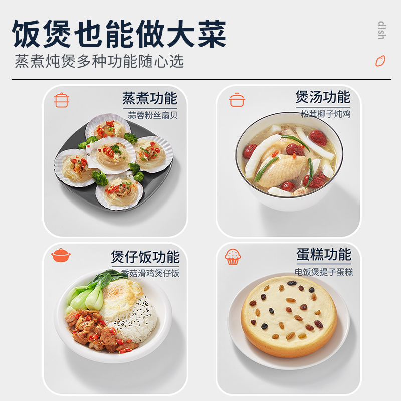 苏泊尔(SUPOR)电饭煲家用智能 24小时智能预约 特设锅巴饭不粘锅 多功能菜单 4L容量SF40FC875高清大图