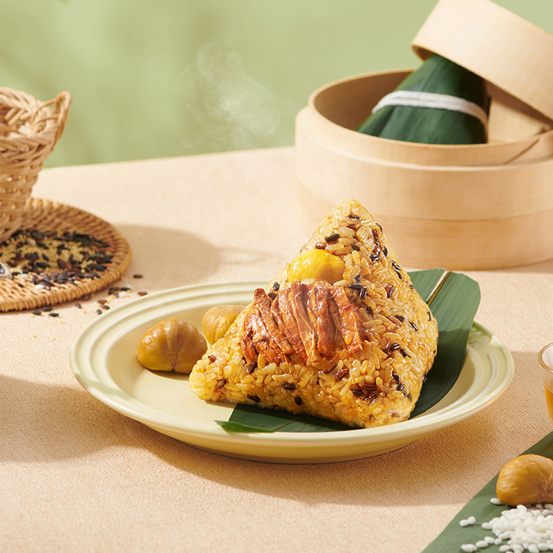 来伊份粗粮板栗肉粽粽子100g2袋肉粽子即食来一份