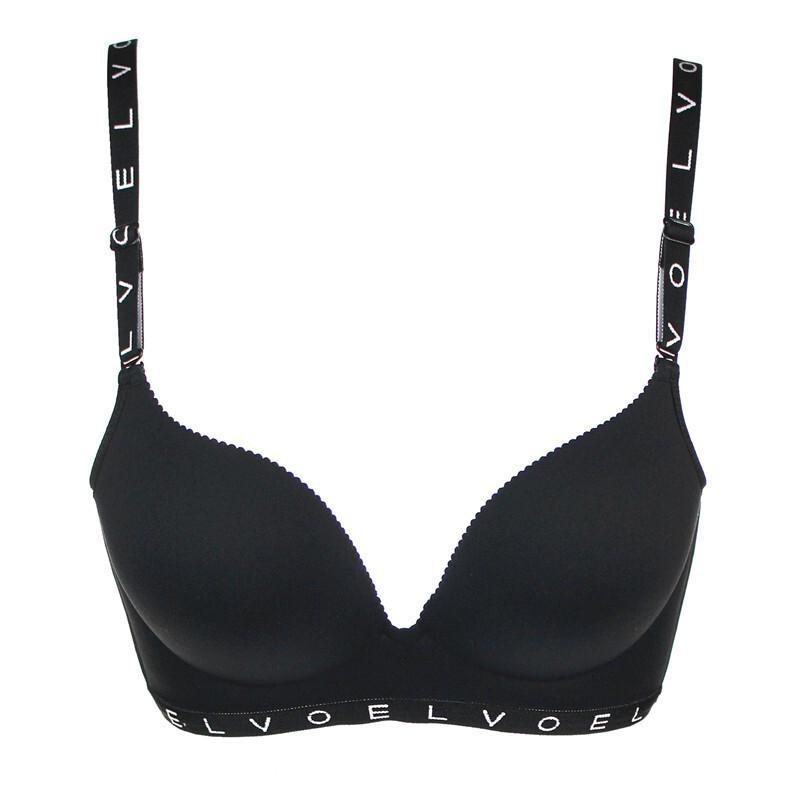 无痕内衣无钢圈字母胸罩胸拢上托加厚少文胸