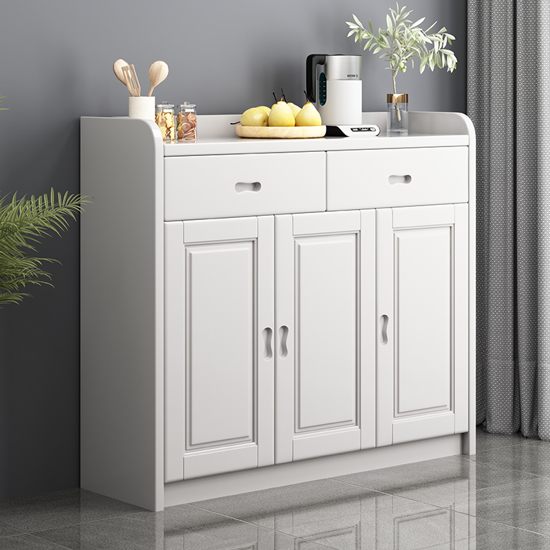 青木川 简约现代实木鞋柜家用进门口入户小户型两门三门四门阳台户外白色灰色大容量多层收纳储物柜鞋架高清大图