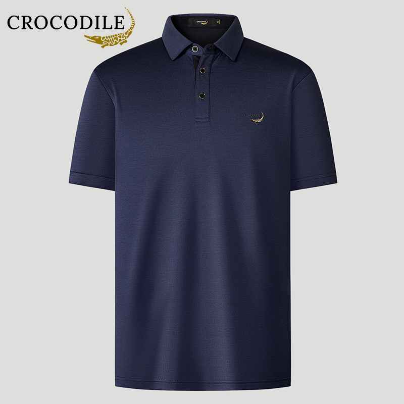 鳄鱼恤CROCODILE 男士舒适透气休闲翻领polo衫男短袖T恤高清大图