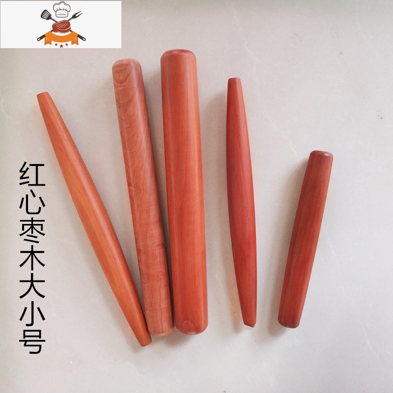 擀面杖红心枣木实木家用面棒饺子皮专用烘焙压面器赶面棍大小号 敬平 28x2.5厘米山枣木心高清大图