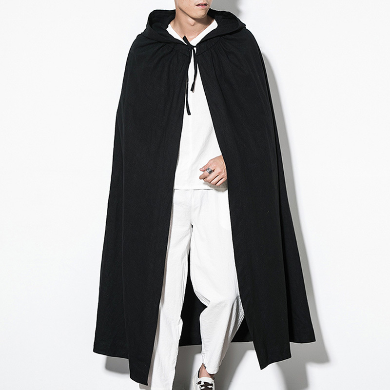 baluoshang大衣披风男士斗篷复古装剑客将军中国风秋季汉服长款中式