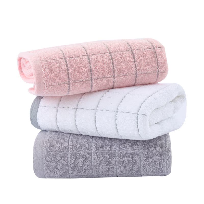 [洁丽雅]新疆长绒棉毛巾方格柔软吸水家用洗脸面巾棉毛巾图片