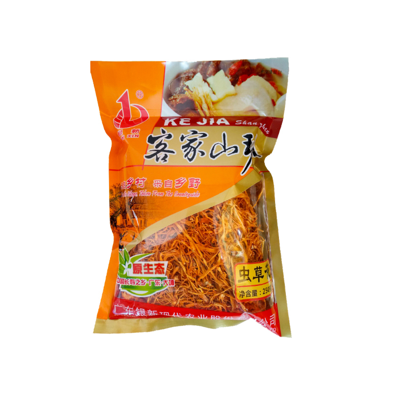 [中华特色]梅州助农馆 银新 蛹虫草 孢子头 客家特产煲汤料 虫草花 菌菇干货 炖汤 干贝虫草汤伴侣 250克/袋 华南
