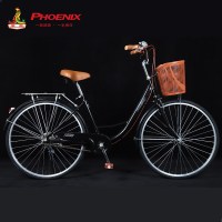 上海凤凰PHOENIX轻便车/通勤自行车普通学生单车24寸/26寸成人城市单车男女复古代步车