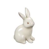 豪峰白汝窑巧兔茶宠汝窑茶宠茶艺功夫茶具配件CC00289