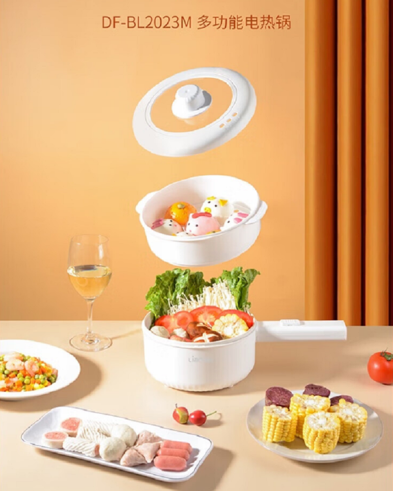 九阳电饭煲J213 电饭盒 电热饭盒 插电式加热饭盒 预约保温 双层四格炖汤蒸饭 不锈钢电热保温盒高清大图