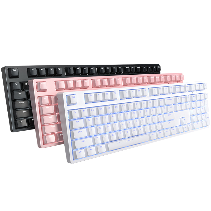 ikbc f410白色茶轴rgb机械键盘背光多彩 电竞吃鸡游戏笔记本cherry轴