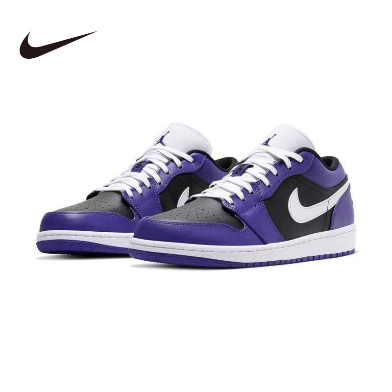 耐克Nike Jordan 1 Low AJ1低帮男子篮球鞋黑紫553558-501