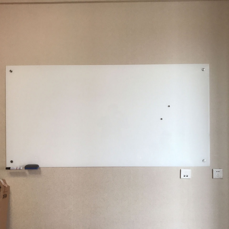 钢化磁性玻璃白板玻璃磁性写字板会议办公教学玻璃黑板定做尺寸 淡緑直角 90*120