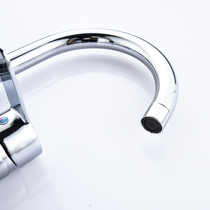 蔚珺铜韩板二联面盆大弯冷热水龙头通用型个高清大图