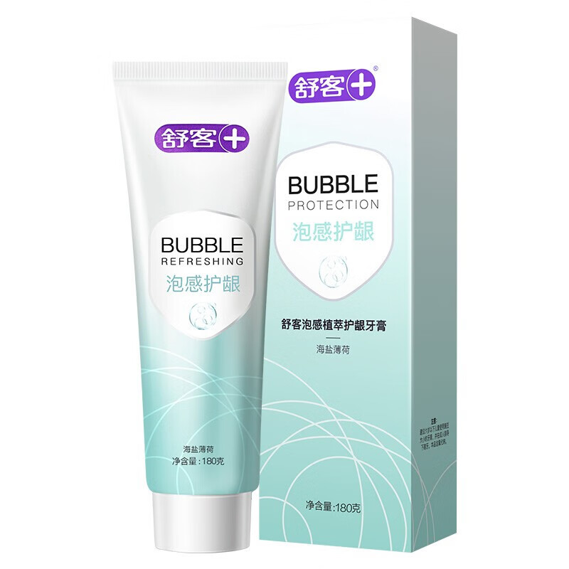 舒客泡感植萃护龈牙膏180克 呵护敏感牙龈 改善牙龈不适