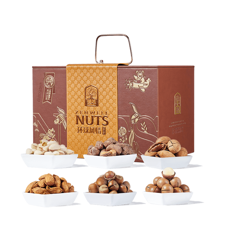 臻味-2150g环球风情坚果礼盒内含6种坚果6种果干奢华伴手礼送礼更体面